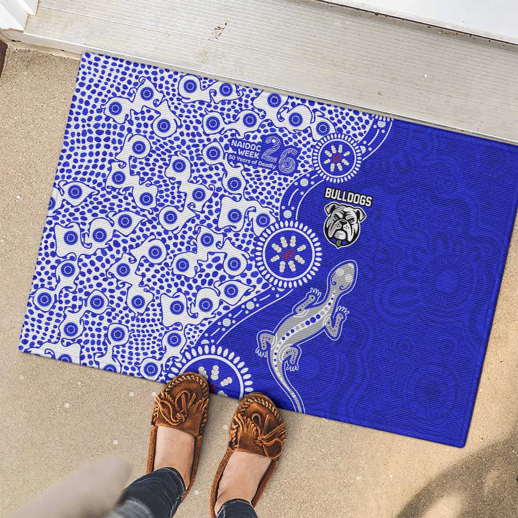 Canterbury-Bankstown Bulldogs NAIDOC Week 2026 Rubber Doormat Aboriginal Lizard Dot Painting - 50 Years of Deadly