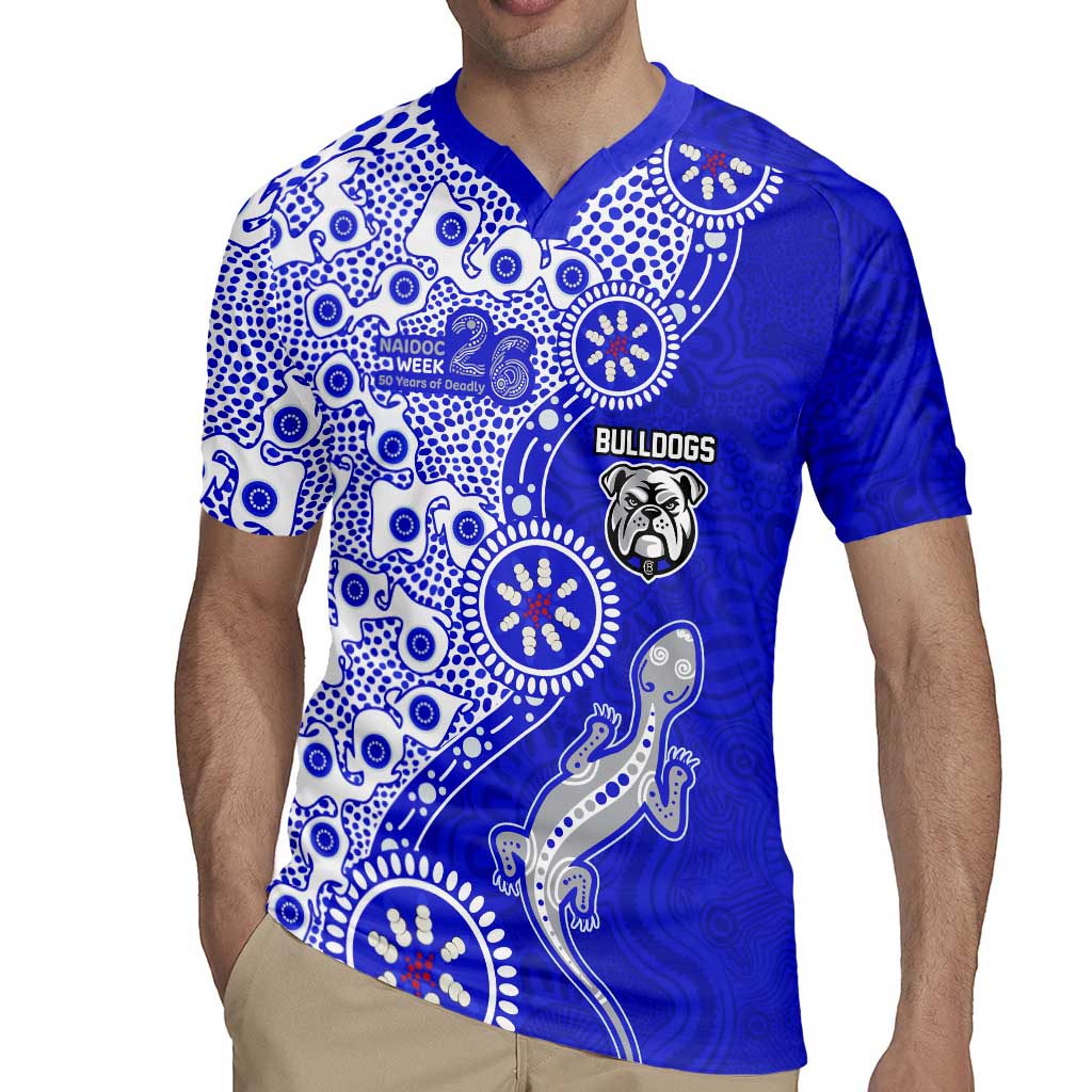Canterbury-Bankstown Bulldogs NAIDOC Week 2026 Rugby Jersey Aboriginal Lizard Dot Painting - 50 Years of Deadly