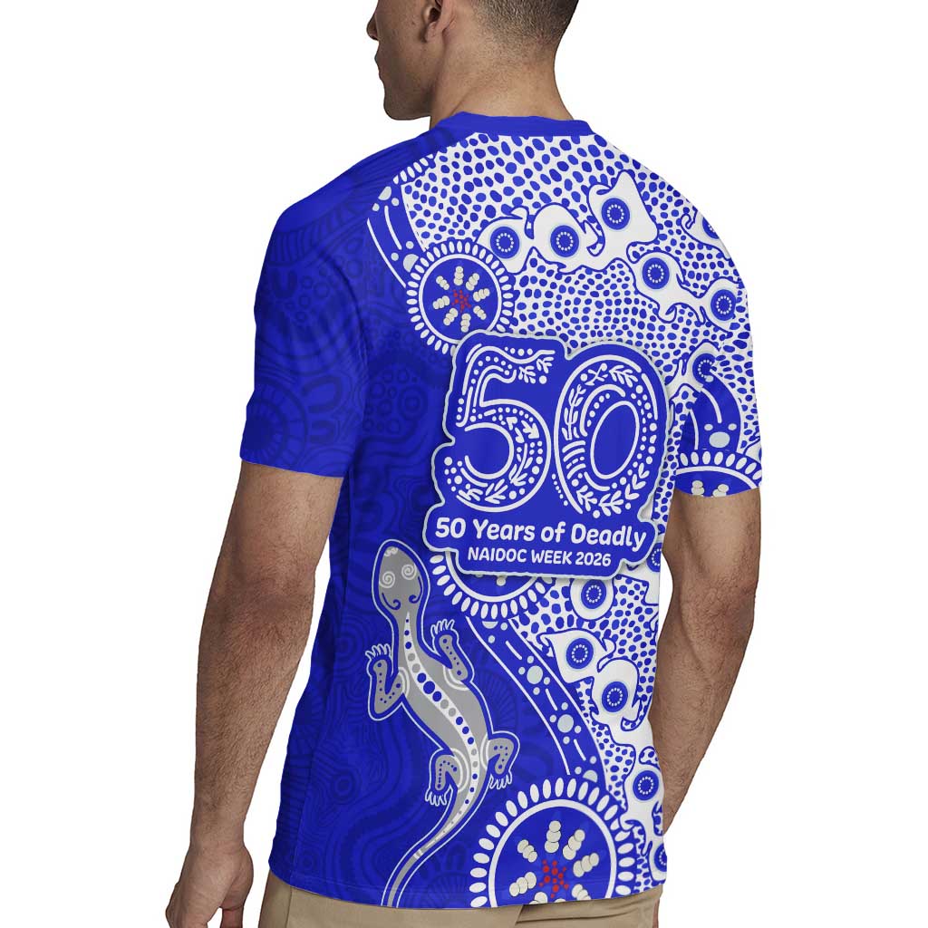 Canterbury-Bankstown Bulldogs NAIDOC Week 2026 Rugby Jersey Aboriginal Lizard Dot Painting - 50 Years of Deadly