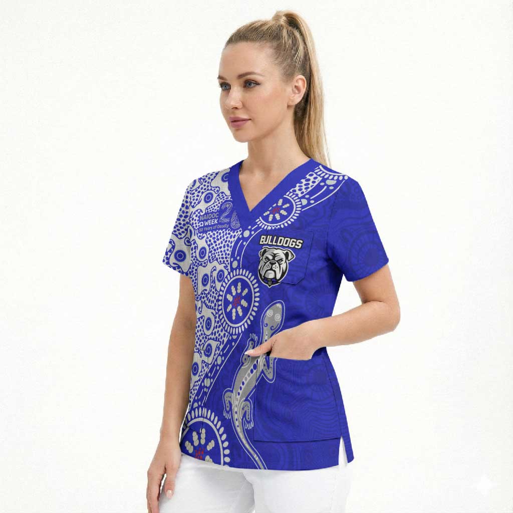 Canterbury-Bankstown Bulldogs NAIDOC Week 2026 Scrub Top Aboriginal Lizard Dot Painting - 50 Years of Deadly