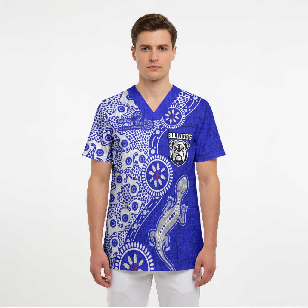 Canterbury-Bankstown Bulldogs NAIDOC Week 2026 Scrub Top Aboriginal Lizard Dot Painting - 50 Years of Deadly