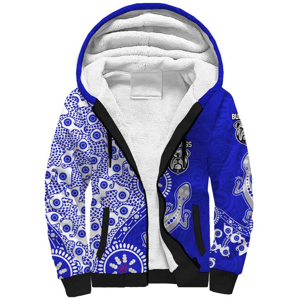 Canterbury-Bankstown Bulldogs NAIDOC Week 2026 Sherpa Hoodie Aboriginal Lizard Dot Painting - 50 Years of Deadly