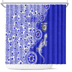 Canterbury-Bankstown Bulldogs NAIDOC Week 2026 Shower Curtain Aboriginal Lizard Dot Painting - 50 Years of Deadly