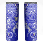 Canterbury-Bankstown Bulldogs NAIDOC Week 2026 Skinny Tumbler Aboriginal Lizard Dot Painting - 50 Years of Deadly
