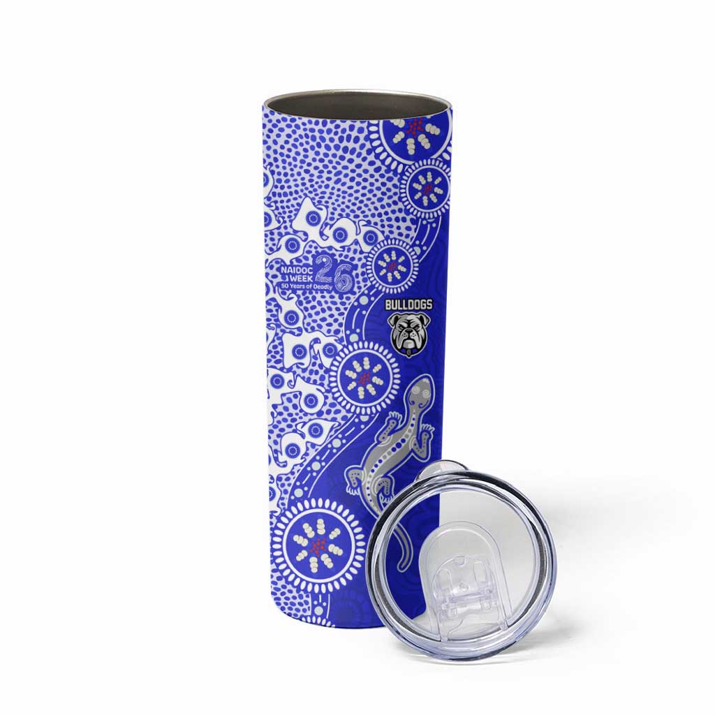 Canterbury-Bankstown Bulldogs NAIDOC Week 2026 Skinny Tumbler Aboriginal Lizard Dot Painting - 50 Years of Deadly