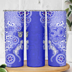 Canterbury-Bankstown Bulldogs NAIDOC Week 2026 Skinny Tumbler Aboriginal Lizard Dot Painting - 50 Years of Deadly