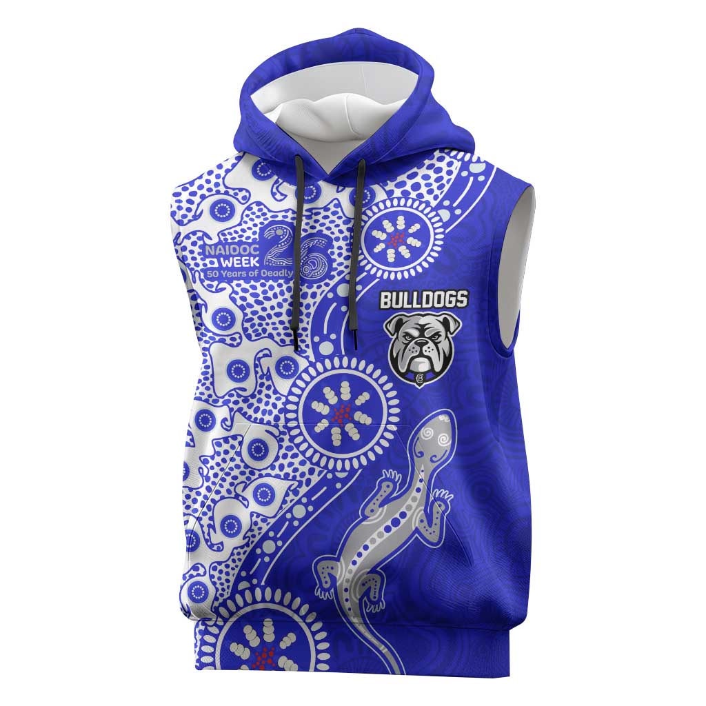 Canterbury-Bankstown Bulldogs NAIDOC Week 2026 Sleeveless Hoodie Aboriginal Lizard Dot Painting - 50 Years of Deadly