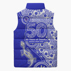 Canterbury-Bankstown Bulldogs NAIDOC Week 2026 Sleeveless Puffer Jacket Aboriginal Lizard Dot Painting - 50 Years of Deadly