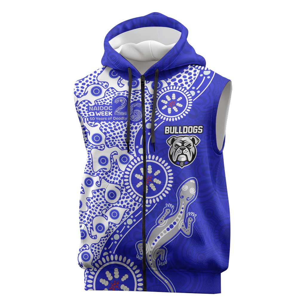 Canterbury-Bankstown Bulldogs NAIDOC Week 2026 Sleeveless Zip Hoodie Aboriginal Lizard Dot Painting - 50 Years of Deadly