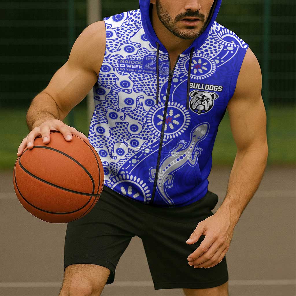 Canterbury-Bankstown Bulldogs NAIDOC Week 2026 Sleeveless Zip Hoodie Aboriginal Lizard Dot Painting - 50 Years of Deadly