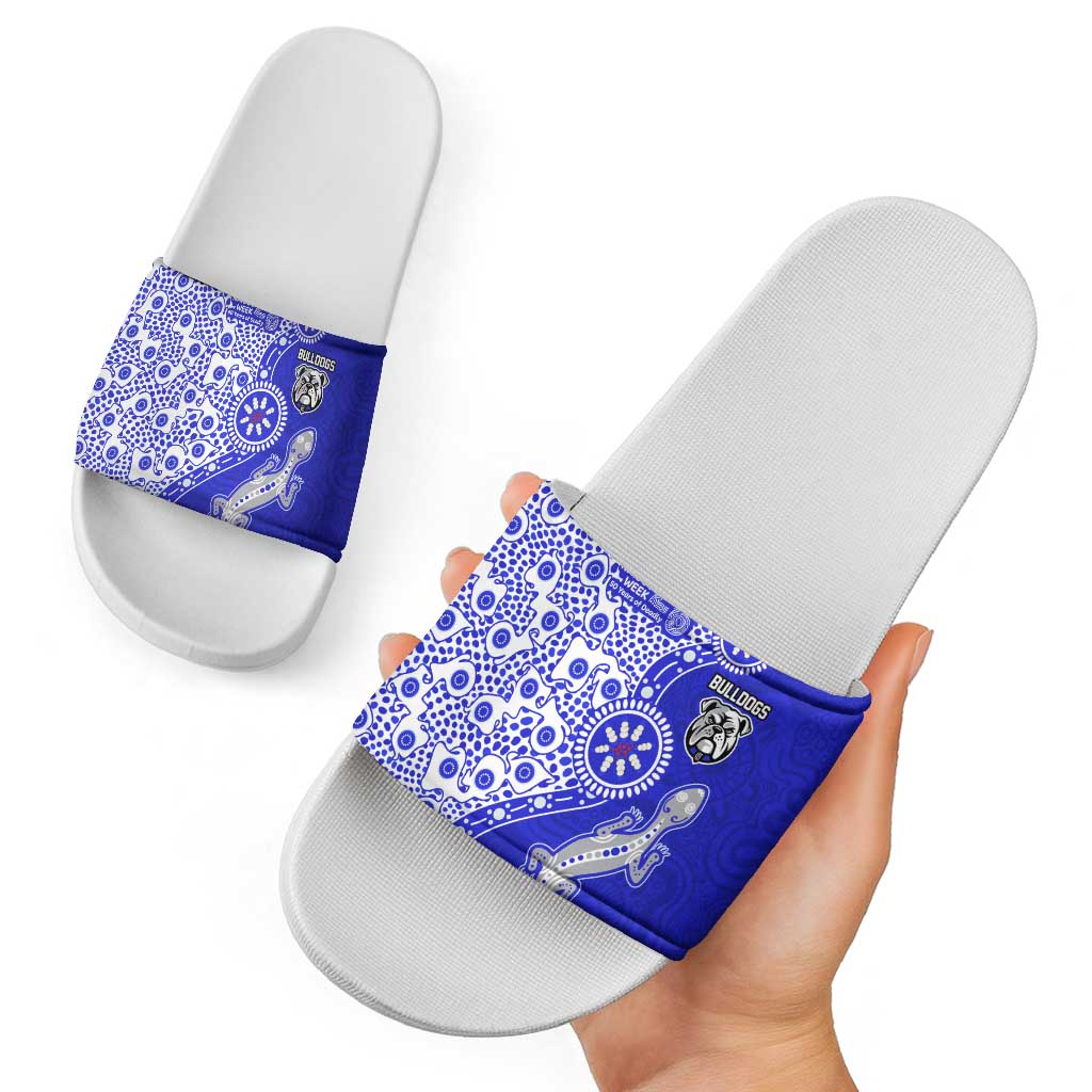 Canterbury-Bankstown Bulldogs NAIDOC Week 2026 Slide Sandals Aboriginal Lizard Dot Painting - 50 Years of Deadly