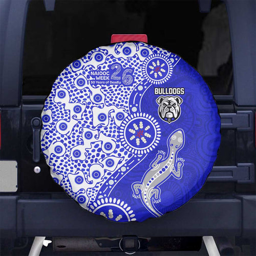 Canterbury-Bankstown Bulldogs NAIDOC Week 2026 Spare Tire Cover Aboriginal Lizard Dot Painting - 50 Years of Deadly