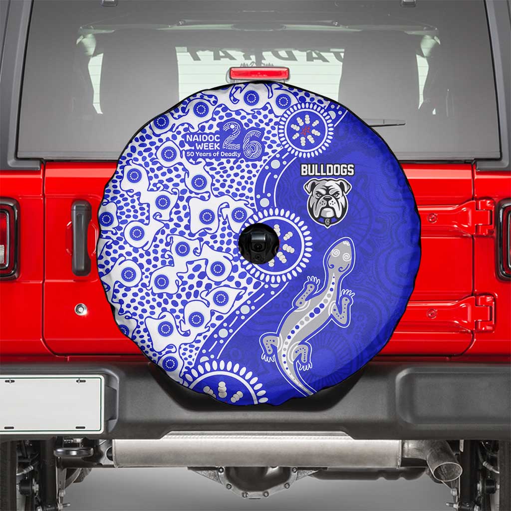 Canterbury-Bankstown Bulldogs NAIDOC Week 2026 Spare Tire Cover Aboriginal Lizard Dot Painting - 50 Years of Deadly