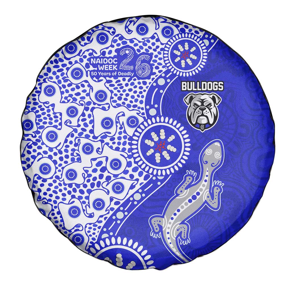 Canterbury-Bankstown Bulldogs NAIDOC Week 2026 Spare Tire Cover Aboriginal Lizard Dot Painting - 50 Years of Deadly