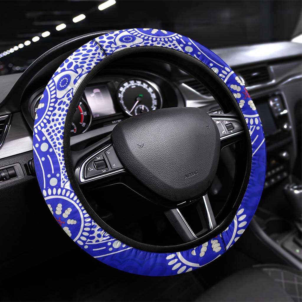 Canterbury-Bankstown Bulldogs NAIDOC Week 2026 Steering Wheel Cover Aboriginal Lizard Dot Painting - 50 Years of Deadly
