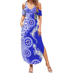 Canterbury-Bankstown Bulldogs NAIDOC Week 2026 Summer Maxi Dress Aboriginal Lizard Dot Painting - 50 Years of Deadly
