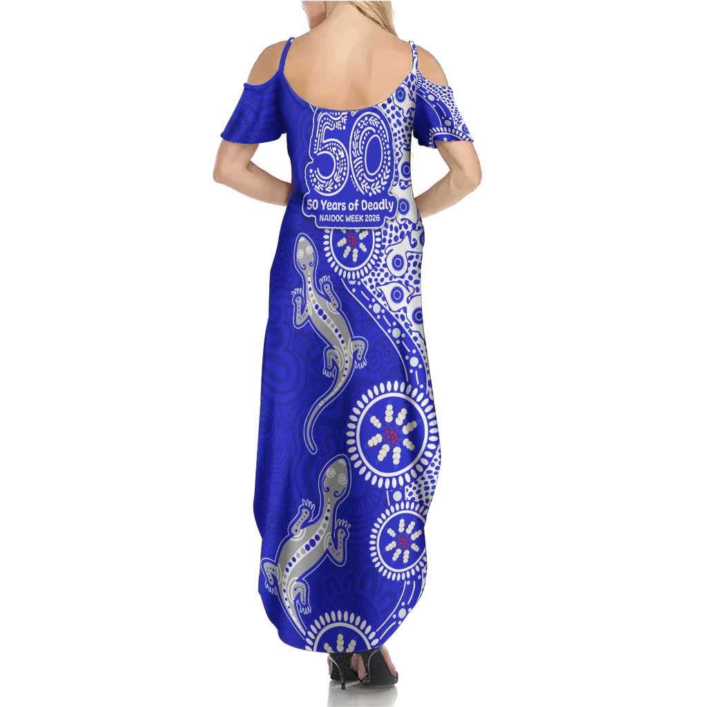 Canterbury-Bankstown Bulldogs NAIDOC Week 2026 Summer Maxi Dress Aboriginal Lizard Dot Painting - 50 Years of Deadly