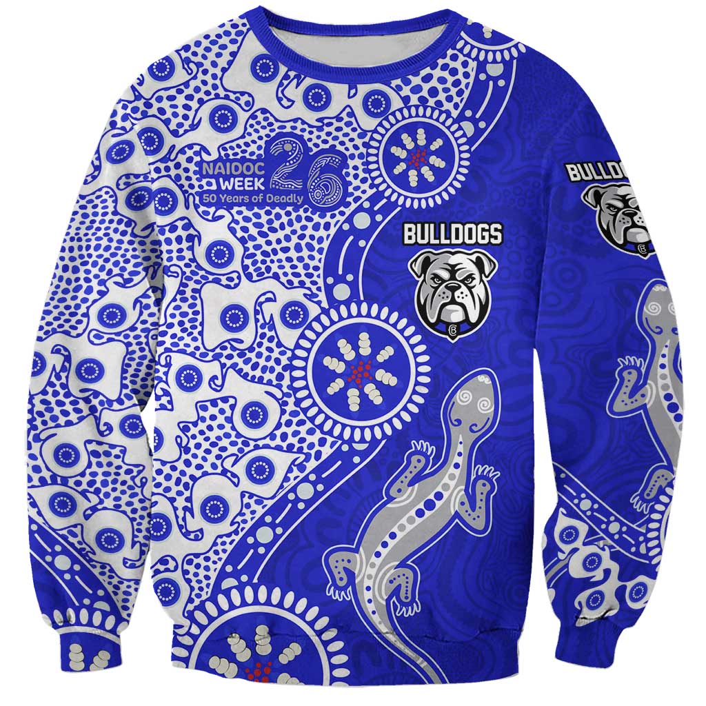 Canterbury-Bankstown Bulldogs NAIDOC Week 2026 Sweatshirt Aboriginal Lizard Dot Painting - 50 Years of Deadly