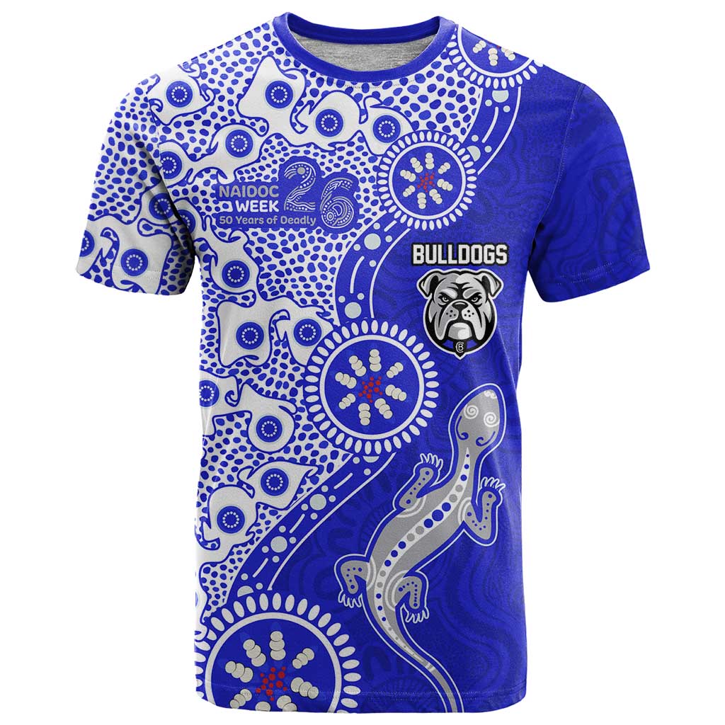 Canterbury-Bankstown Bulldogs NAIDOC Week 2026 T Shirt Aboriginal Lizard Dot Painting - 50 Years of Deadly