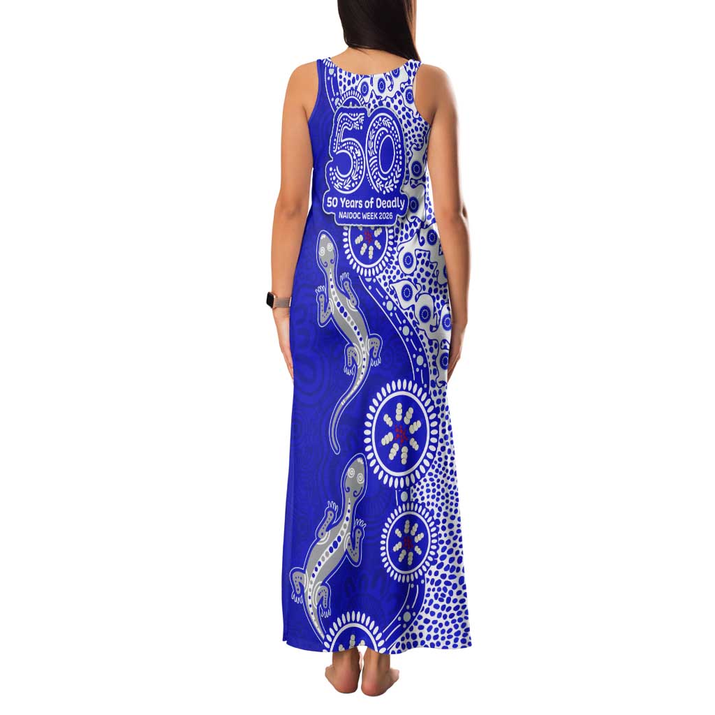 Canterbury-Bankstown Bulldogs NAIDOC Week 2026 Tank Maxi Dress Aboriginal Lizard Dot Painting - 50 Years of Deadly