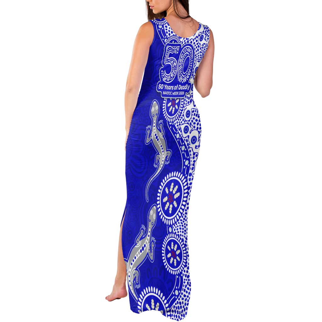 Canterbury-Bankstown Bulldogs NAIDOC Week 2026 Tank Maxi Dress Aboriginal Lizard Dot Painting - 50 Years of Deadly