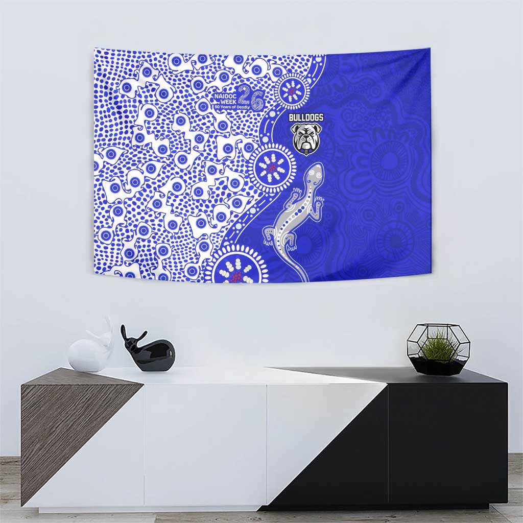 Canterbury-Bankstown Bulldogs NAIDOC Week 2026 Tapestry Aboriginal Lizard Dot Painting - 50 Years of Deadly