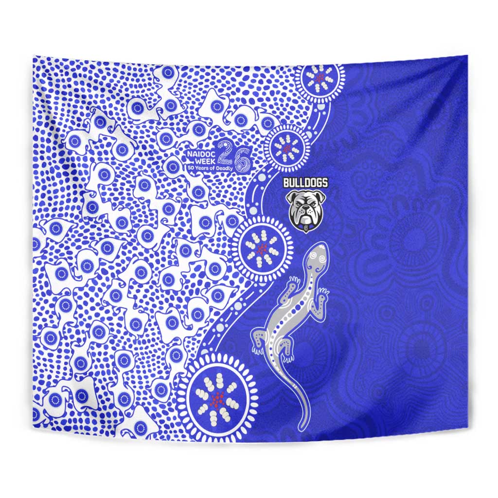 Canterbury-Bankstown Bulldogs NAIDOC Week 2026 Tapestry Aboriginal Lizard Dot Painting - 50 Years of Deadly