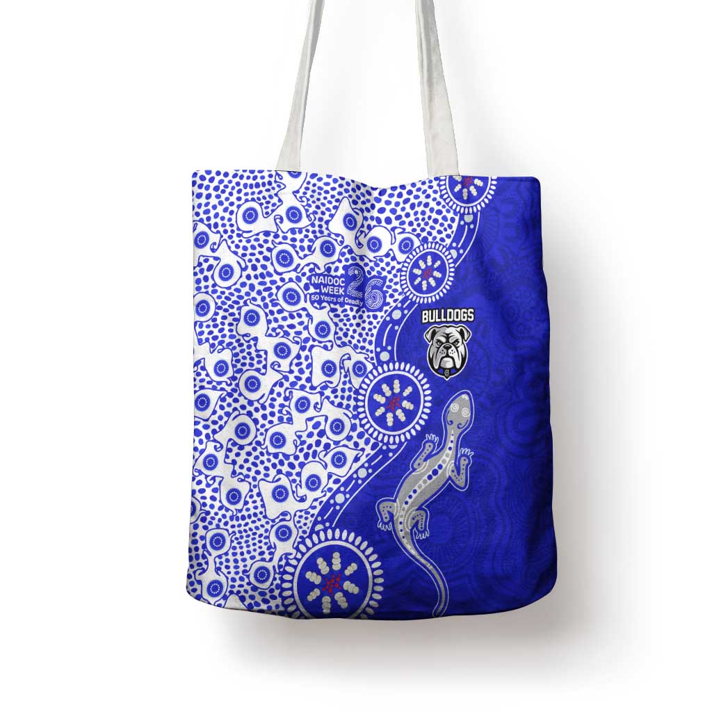 Canterbury-Bankstown Bulldogs NAIDOC Week 2026 Tote Bag Aboriginal Lizard Dot Painting - 50 Years of Deadly