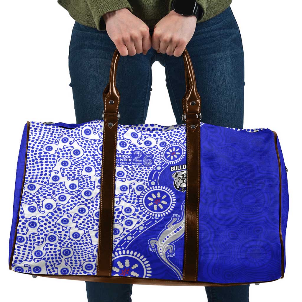 Canterbury-Bankstown Bulldogs NAIDOC Week 2026 Travel Bag Aboriginal Lizard Dot Painting - 50 Years of Deadly