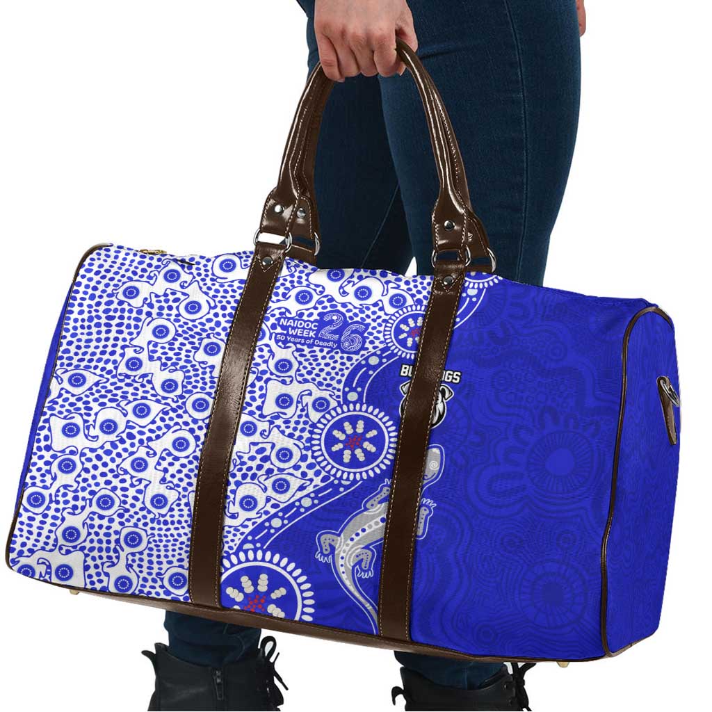 Canterbury-Bankstown Bulldogs NAIDOC Week 2026 Travel Bag Aboriginal Lizard Dot Painting - 50 Years of Deadly