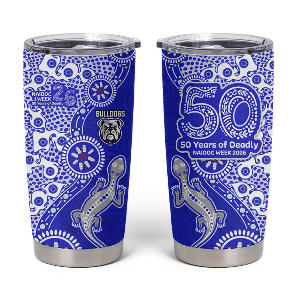 Canterbury-Bankstown Bulldogs NAIDOC Week 2026 Tumbler Cup Aboriginal Lizard Dot Painting - 50 Years of Deadly