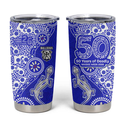 Canterbury-Bankstown Bulldogs NAIDOC Week 2026 Tumbler Cup Aboriginal Lizard Dot Painting - 50 Years of Deadly
