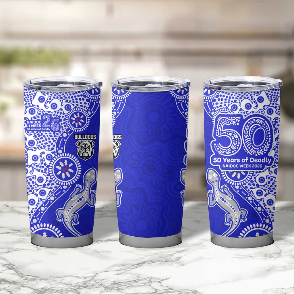 Canterbury-Bankstown Bulldogs NAIDOC Week 2026 Tumbler Cup Aboriginal Lizard Dot Painting - 50 Years of Deadly