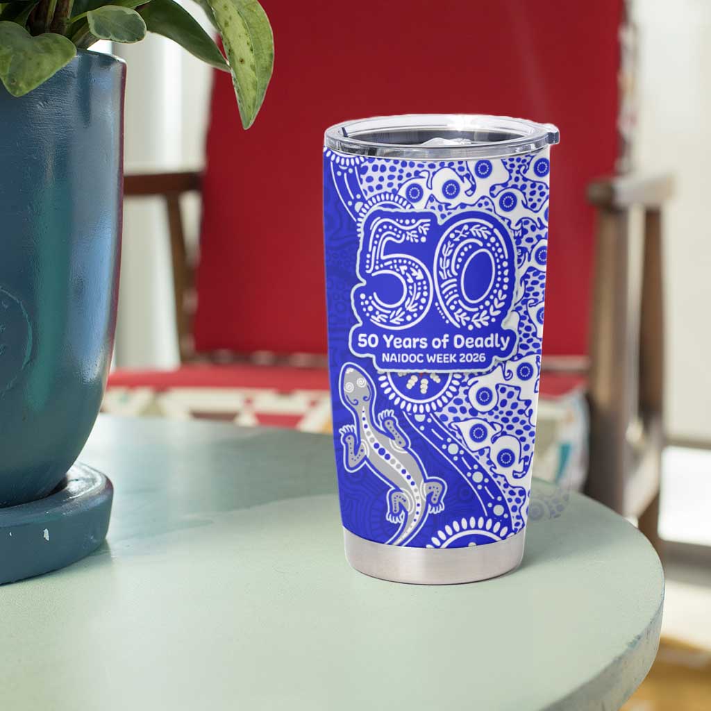 Canterbury-Bankstown Bulldogs NAIDOC Week 2026 Tumbler Cup Aboriginal Lizard Dot Painting - 50 Years of Deadly