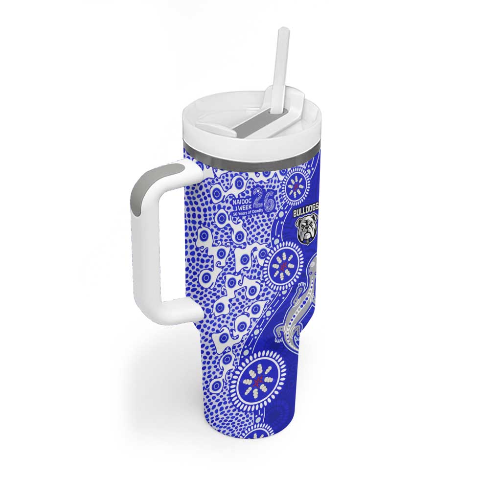 Canterbury-Bankstown Bulldogs NAIDOC Week 2026 Tumbler With Handle Aboriginal Lizard Dot Painting - 50 Years of Deadly