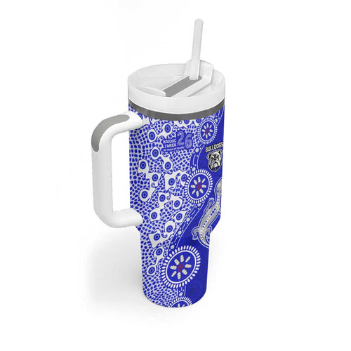 Canterbury-Bankstown Bulldogs NAIDOC Week 2026 Tumbler With Handle Aboriginal Lizard Dot Painting - 50 Years of Deadly