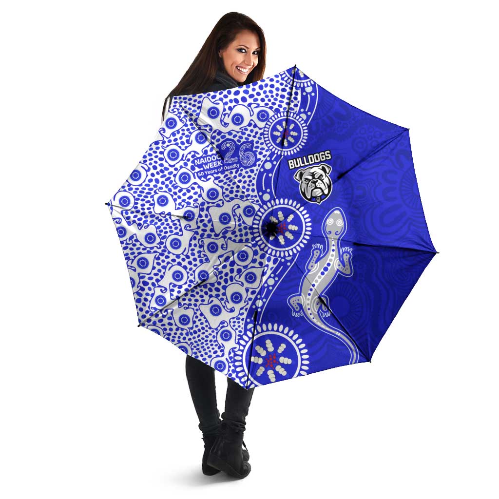 Canterbury-Bankstown Bulldogs NAIDOC Week 2026 Umbrella Aboriginal Lizard Dot Painting - 50 Years of Deadly