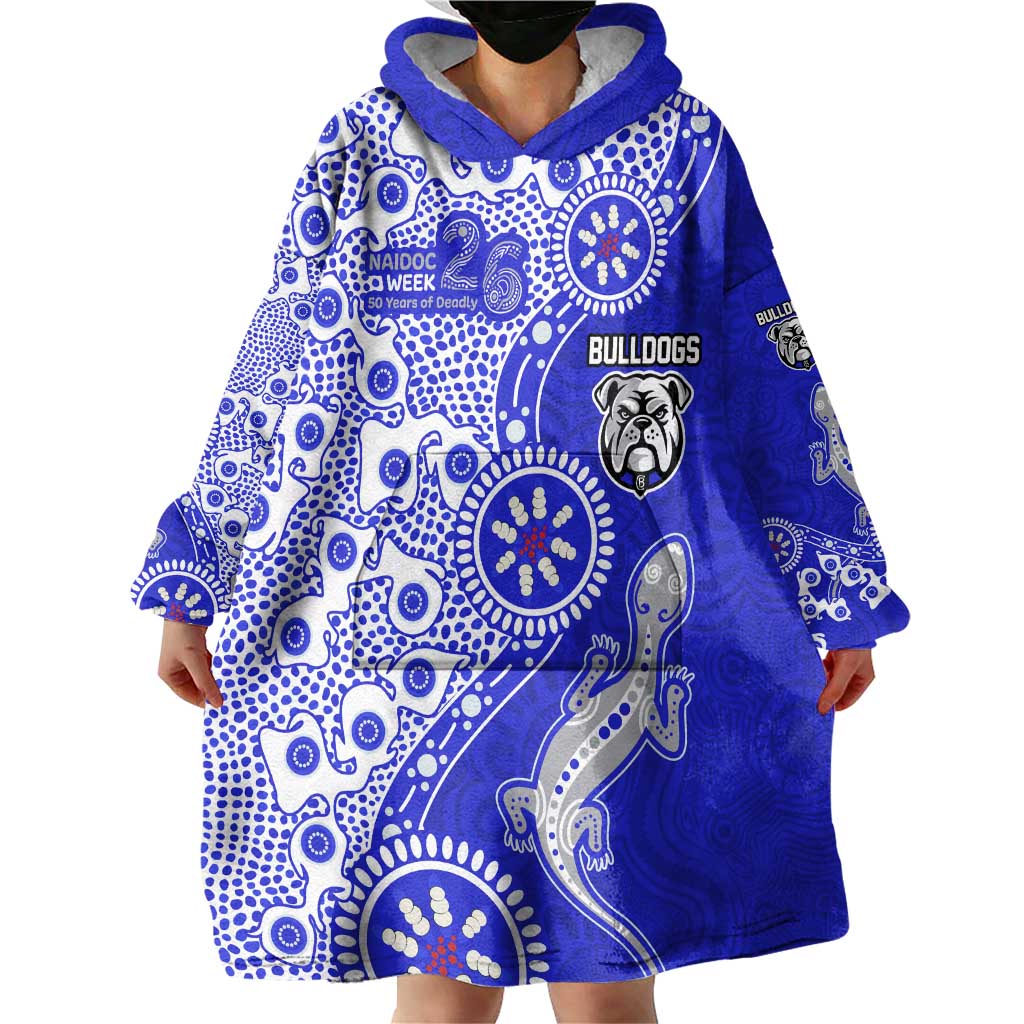 Canterbury-Bankstown Bulldogs NAIDOC Week 2026 Wearable Blanket Hoodie Aboriginal Lizard Dot Painting - 50 Years of Deadly