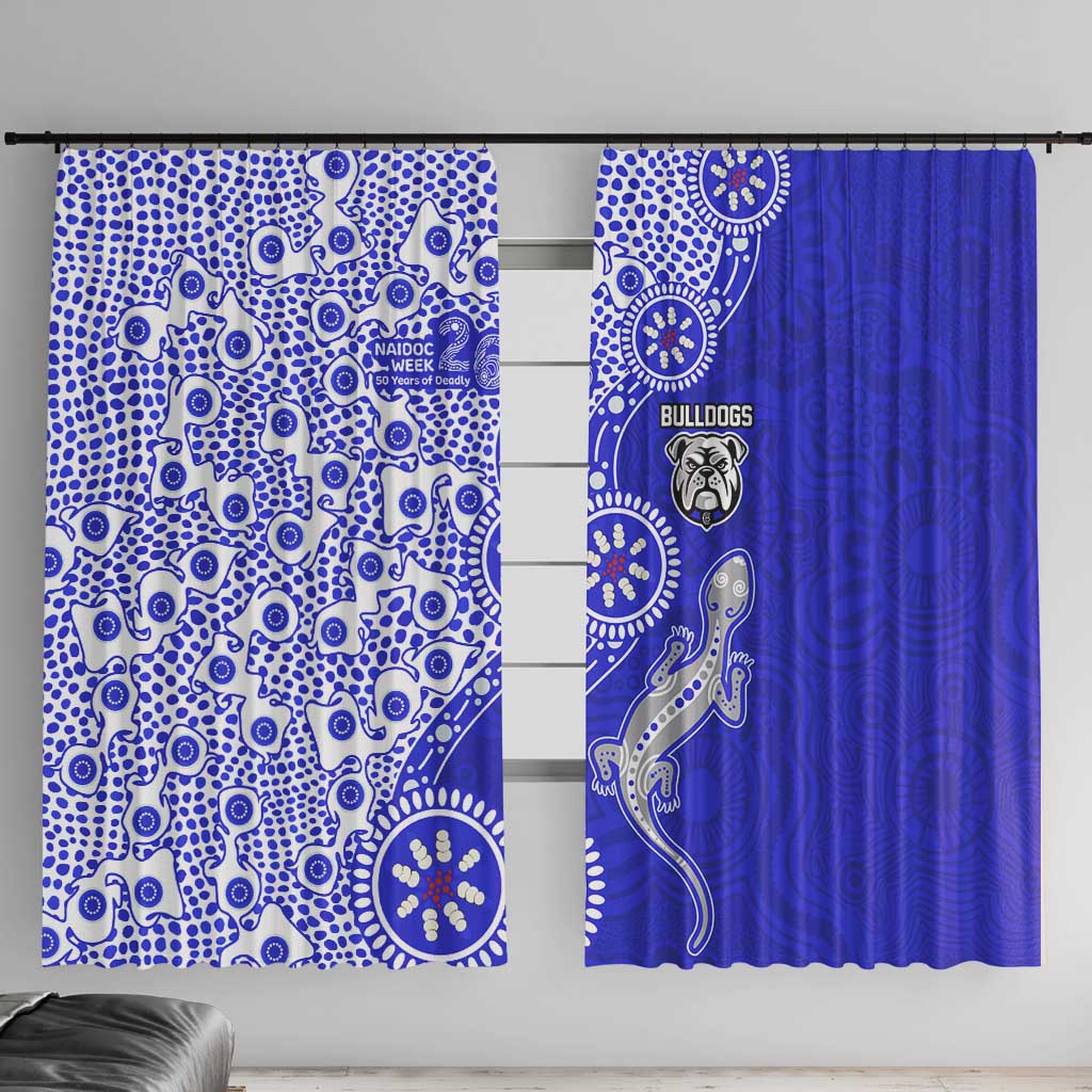 Canterbury-Bankstown Bulldogs NAIDOC Week 2026 Window Curtain Aboriginal Lizard Dot Painting - 50 Years of Deadly