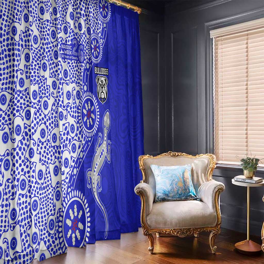 Canterbury-Bankstown Bulldogs NAIDOC Week 2026 Window Curtain Aboriginal Lizard Dot Painting - 50 Years of Deadly