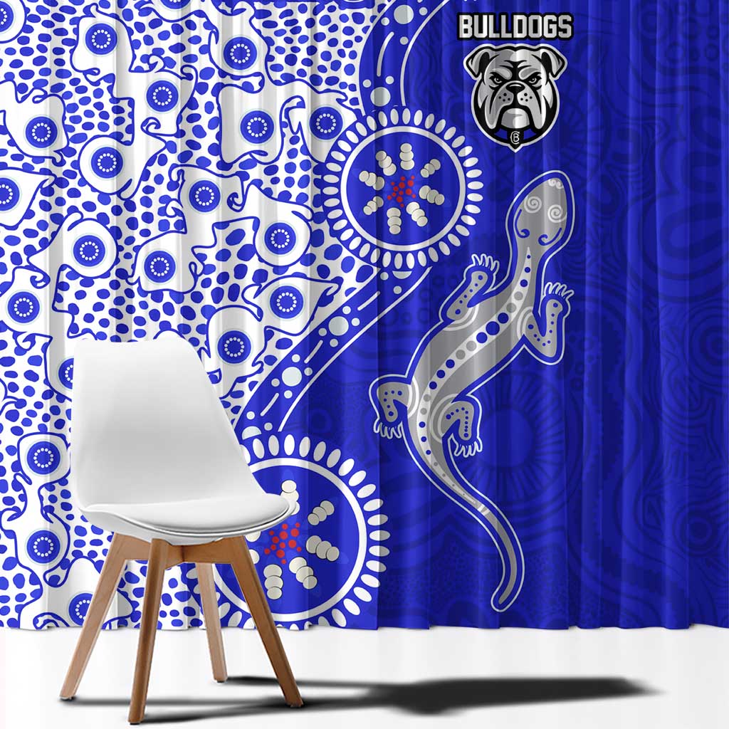Canterbury-Bankstown Bulldogs NAIDOC Week 2026 Window Curtain Aboriginal Lizard Dot Painting - 50 Years of Deadly