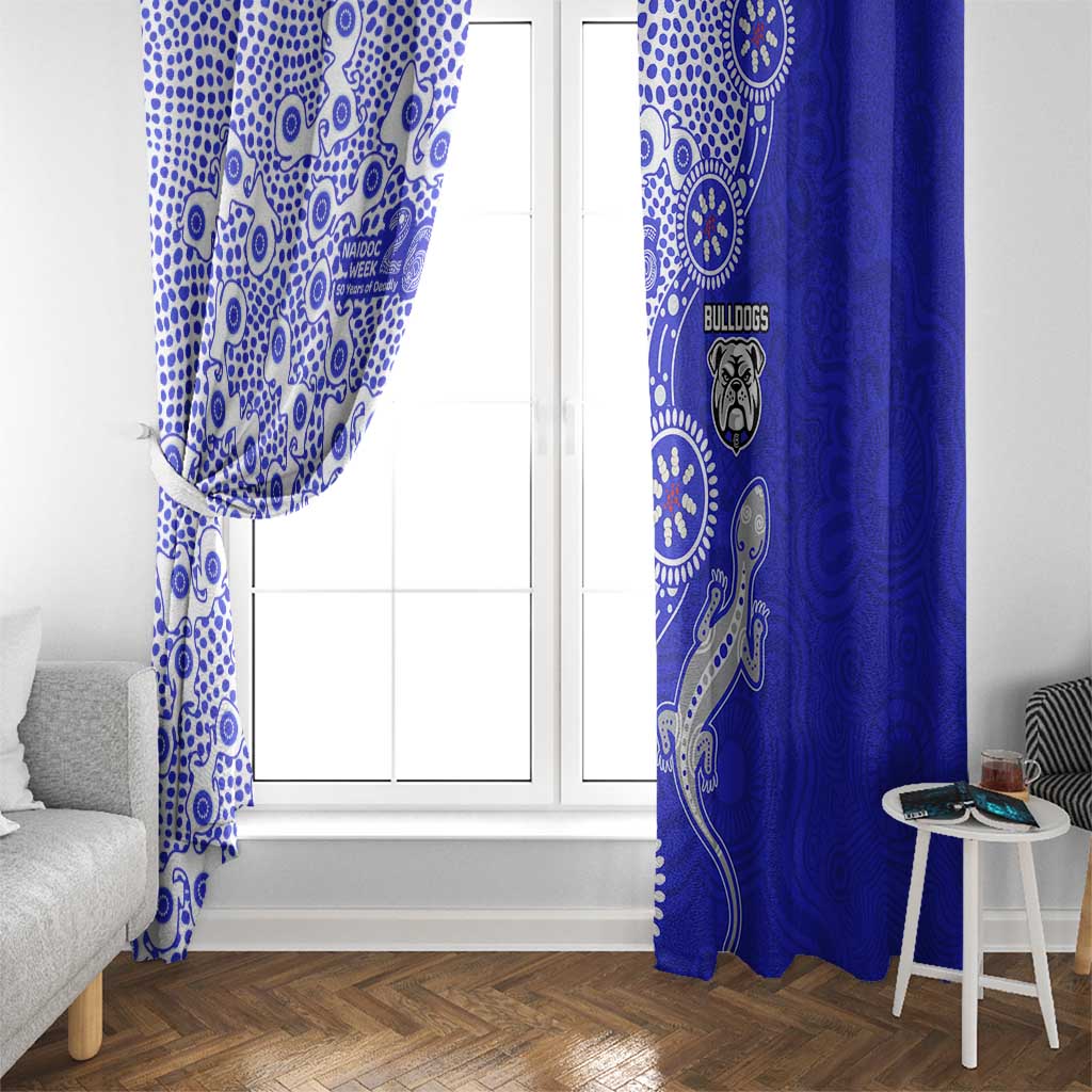 Canterbury-Bankstown Bulldogs NAIDOC Week 2026 Window Curtain Aboriginal Lizard Dot Painting - 50 Years of Deadly