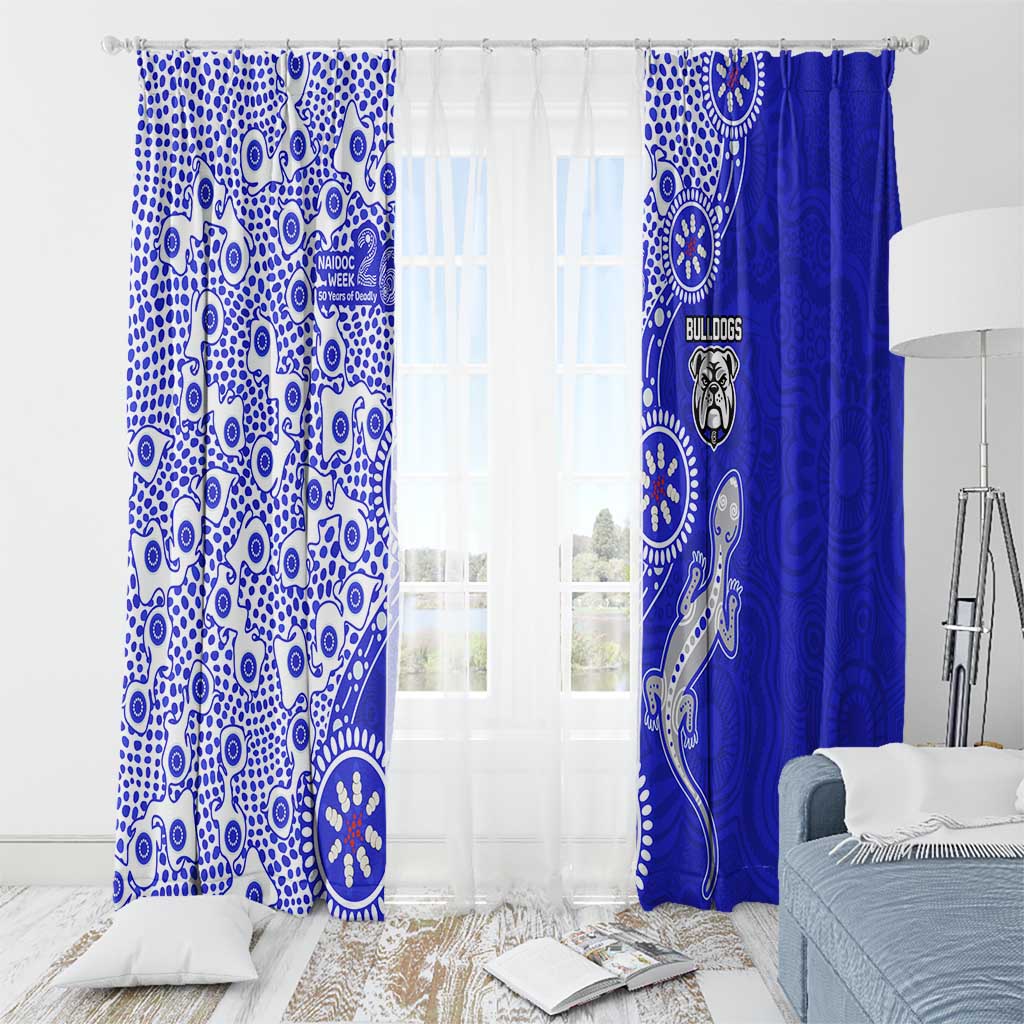 Canterbury-Bankstown Bulldogs NAIDOC Week 2026 Window Curtain Aboriginal Lizard Dot Painting - 50 Years of Deadly