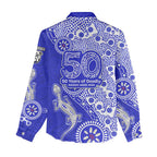 Canterbury-Bankstown Bulldogs NAIDOC Week 2026 Women Casual Shirt Aboriginal Lizard Dot Painting - 50 Years of Deadly
