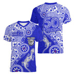 Canterbury-Bankstown Bulldogs NAIDOC Week 2026 Women V-Neck T-Shirt Aboriginal Lizard Dot Painting - 50 Years of Deadly