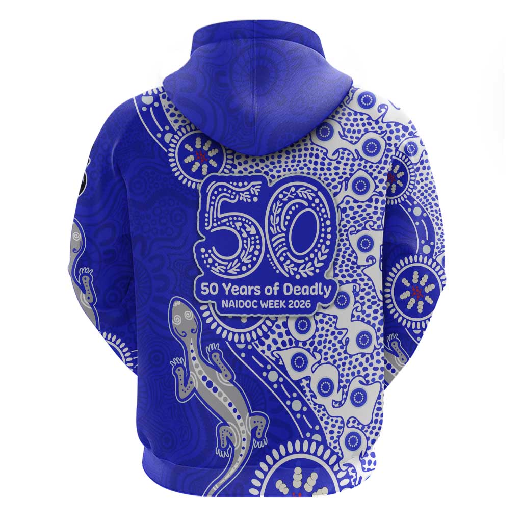 Canterbury-Bankstown Bulldogs NAIDOC Week 2026 Zip Hoodie Aboriginal Lizard Dot Painting - 50 Years of Deadly