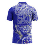 Canterbury-Bankstown Bulldogs NAIDOC Week 2026 Zipper Polo Shirt Aboriginal Lizard Dot Painting - 50 Years of Deadly