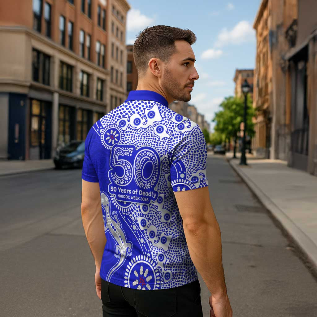 Canterbury-Bankstown Bulldogs NAIDOC Week 2026 Zipper Polo Shirt Aboriginal Lizard Dot Painting - 50 Years of Deadly