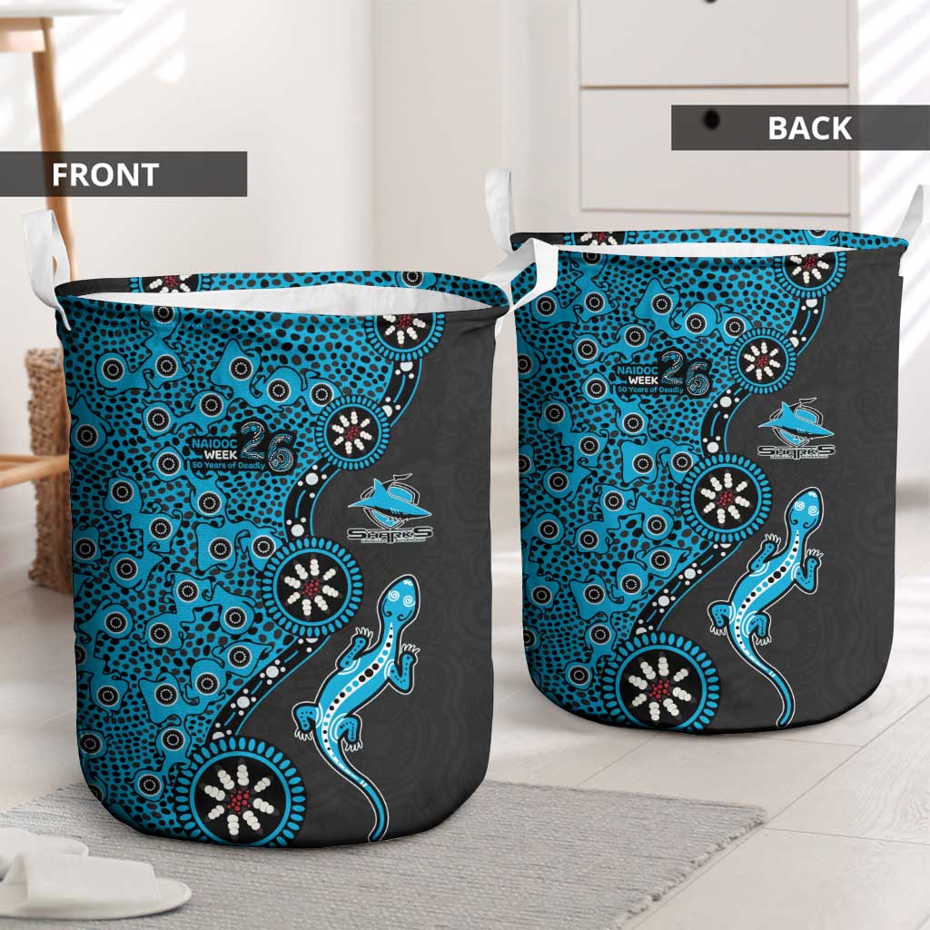 Cronulla-Sutherland Sharks NAIDOC Week 2026 Laundry Basket Aboriginal Lizard Dot Painting - 50 Years of Deadly