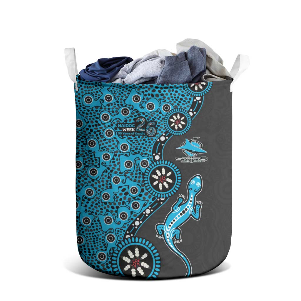 Cronulla-Sutherland Sharks NAIDOC Week 2026 Laundry Basket Aboriginal Lizard Dot Painting - 50 Years of Deadly